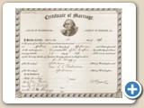 Hiram Muzzy Certificate of Marraige, Sept 18, 1900 - third marriage to S. E. Rednour