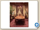 Dining Room with oak paneled walls and ceiling
