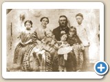 Hiram, Rebecca (first of three wives), and the Muzzy children, circa 1860